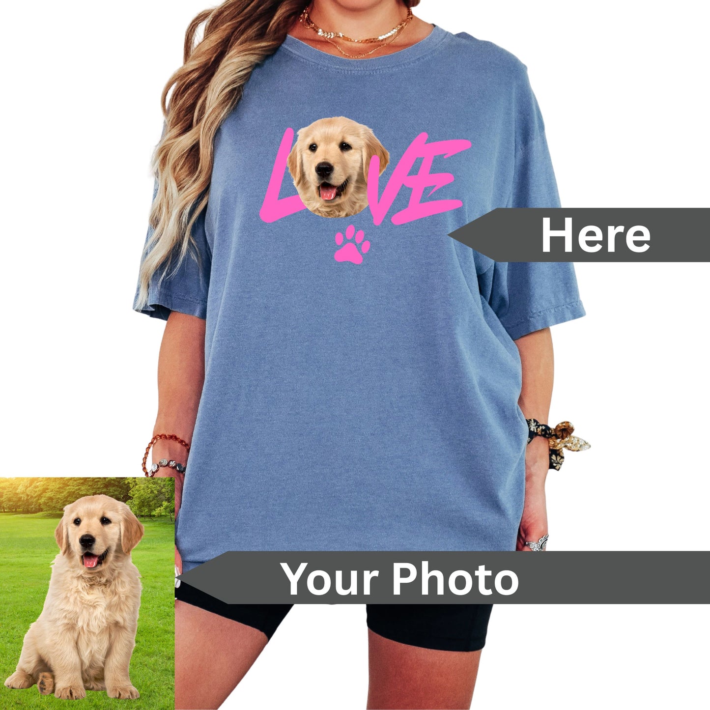 Custom Love Portrait T-Shirt | One of a Kind Vintage Pet Portrait | Never Made Twice