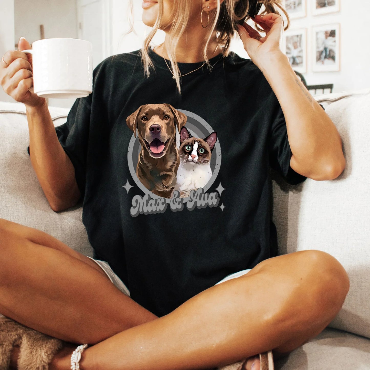 Custom Pet T-Shirt — Pet Photo + Name