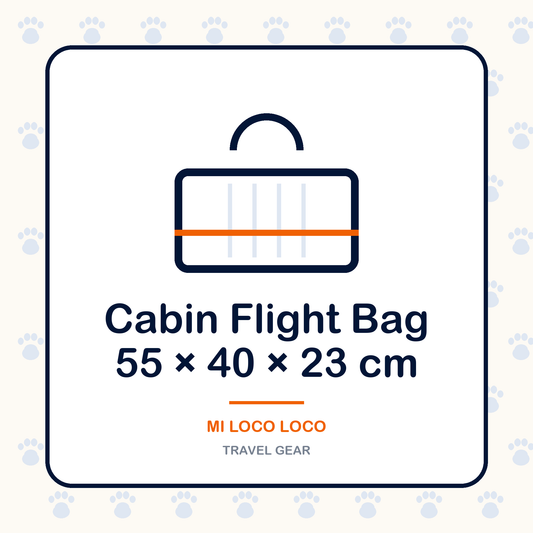 Cabin flight bag 55 x 40 x 23 cm for dogs - Mi Loco Loco travel gear