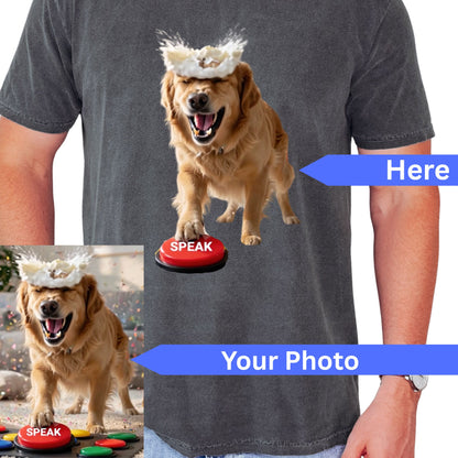 Custom Dog Moment T-Shirt in Gray - Mi Loco Loco custom pet portrait tee