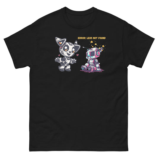 Error Legs Not Found T-shirt | Black | front view | Mi Loco Loco