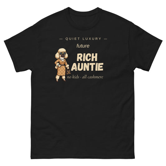 Rich Auntie T-shirt | Black | front view | Mi Loco Loco