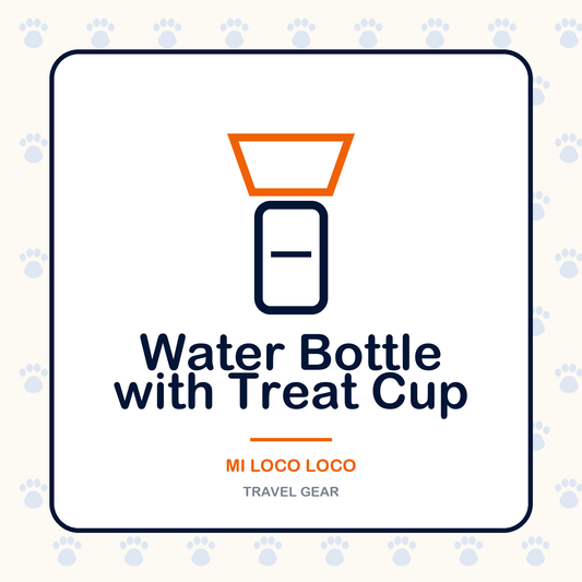 Dog water bottle with treat cup - Mi Loco Loco travel gear